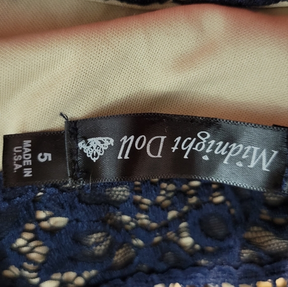 Midnight Doll Blue & Tan Lace Dress - Picture 5 of 6